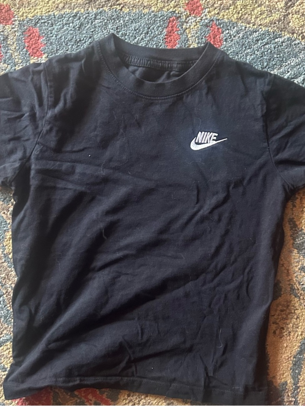 Nike Black Tee with White Swoosh Logo